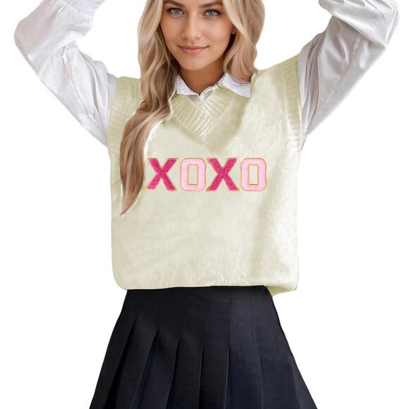 New Medium V Neck Sleeveless Ribbed Sweater - Picture 1 of 4